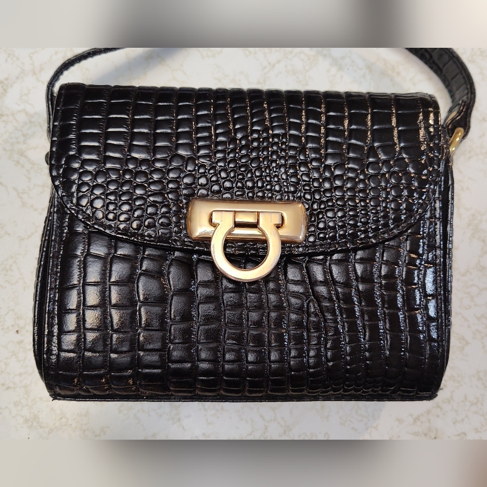 Charles Hubert Crocodile embossed shoulder/crossbody bag